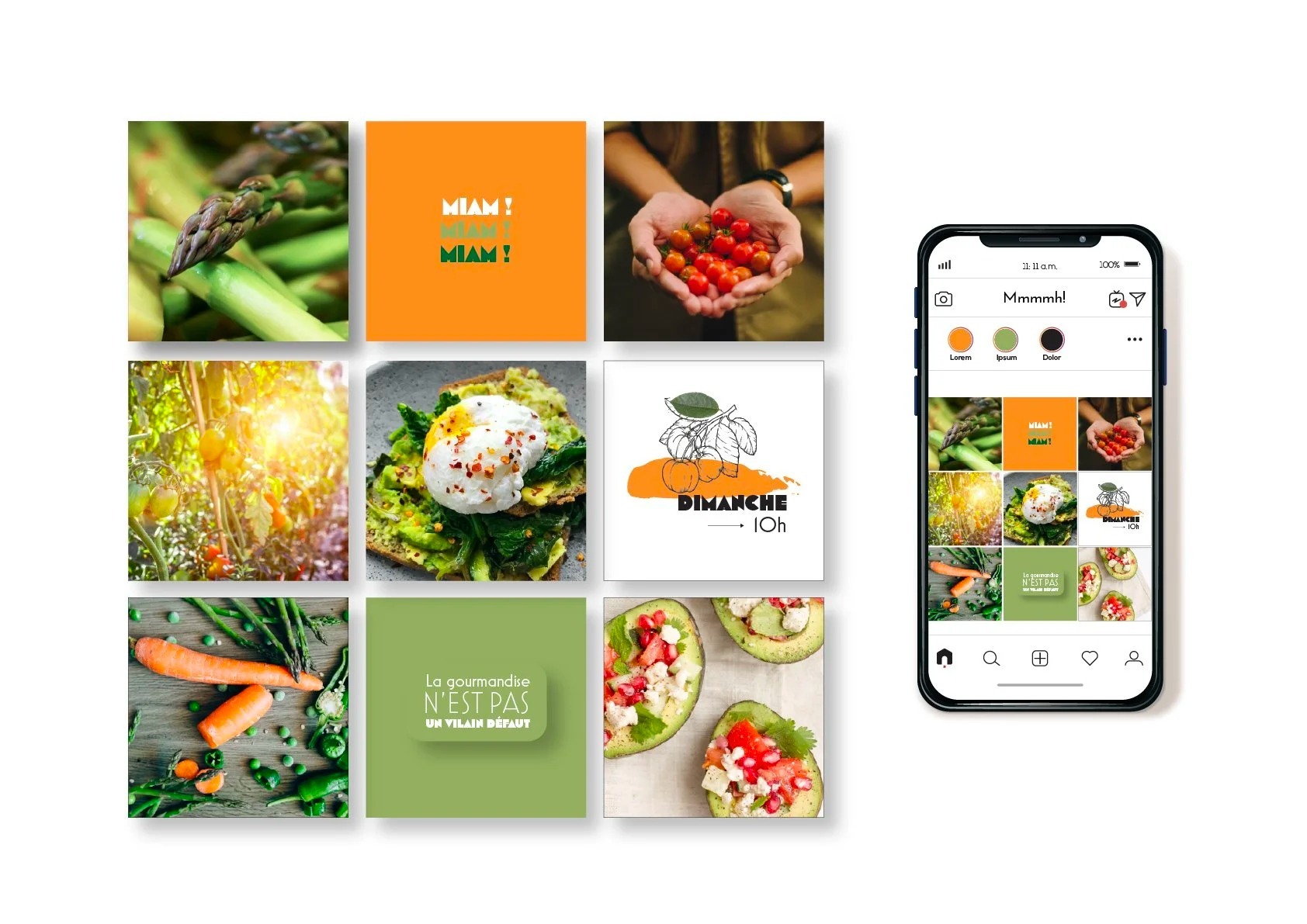 Création de contenus Instagram pour le Festival de la Gastronomie  -  feed et charte éditoriale